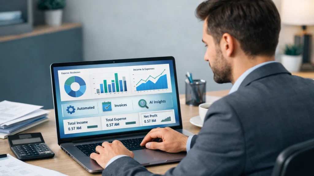 AI accounting software dashboard for small businesses